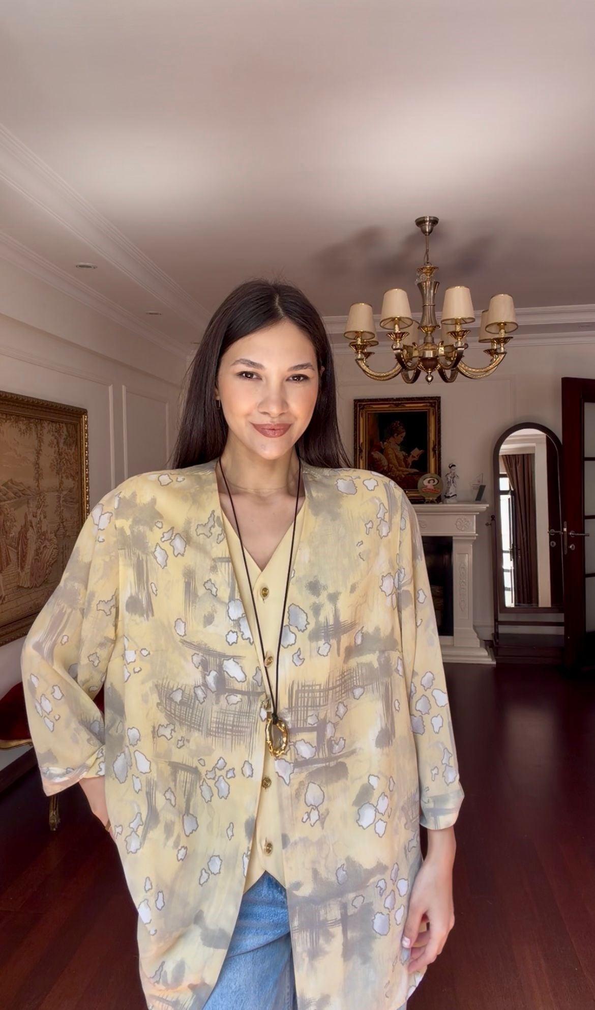 Vintage Soft Desenli Gömlek 