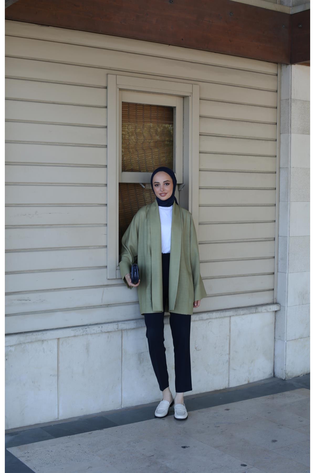 Olive Yeşili Kimono 