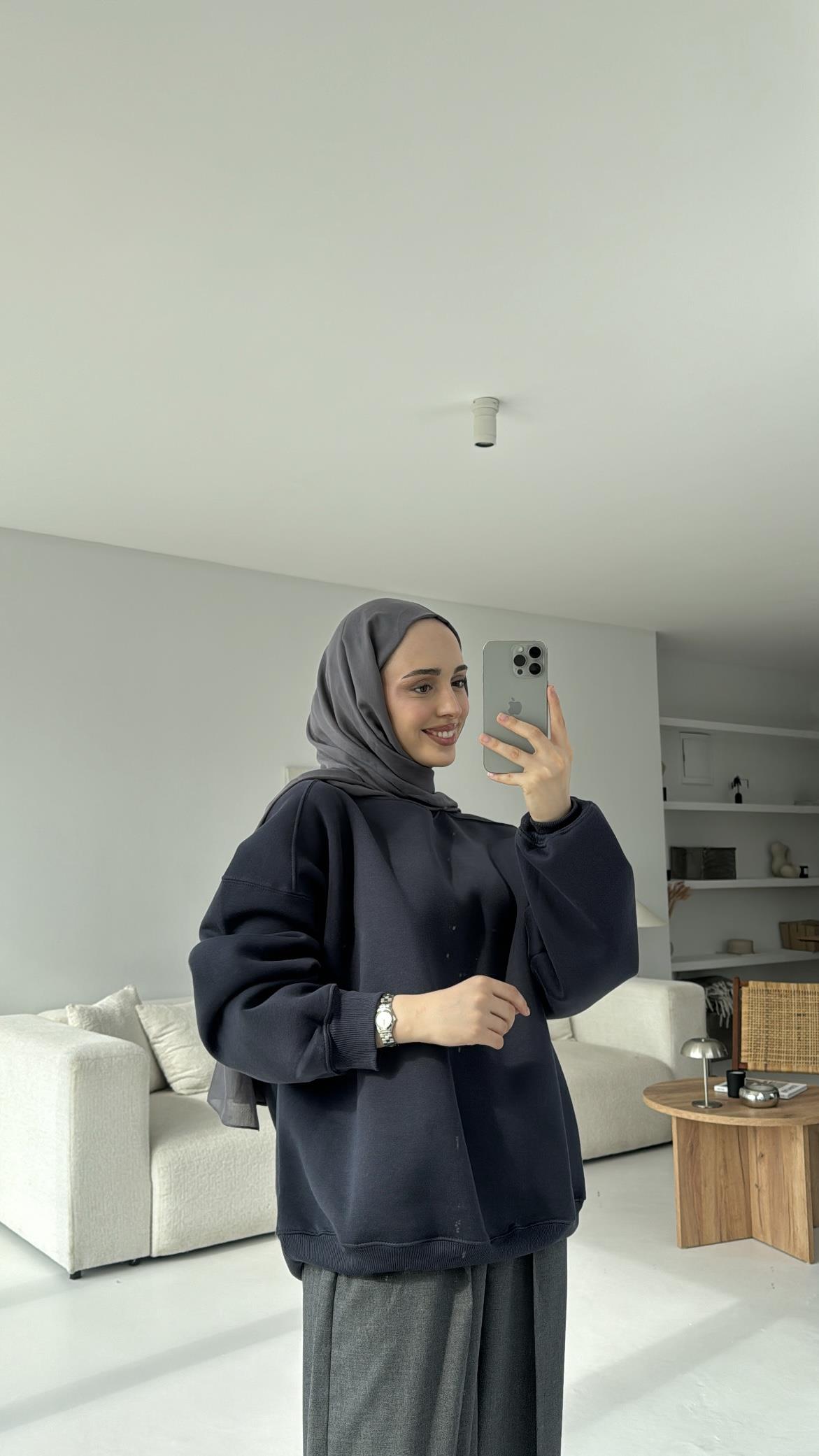 Oversize Antrasit Sweatshırt