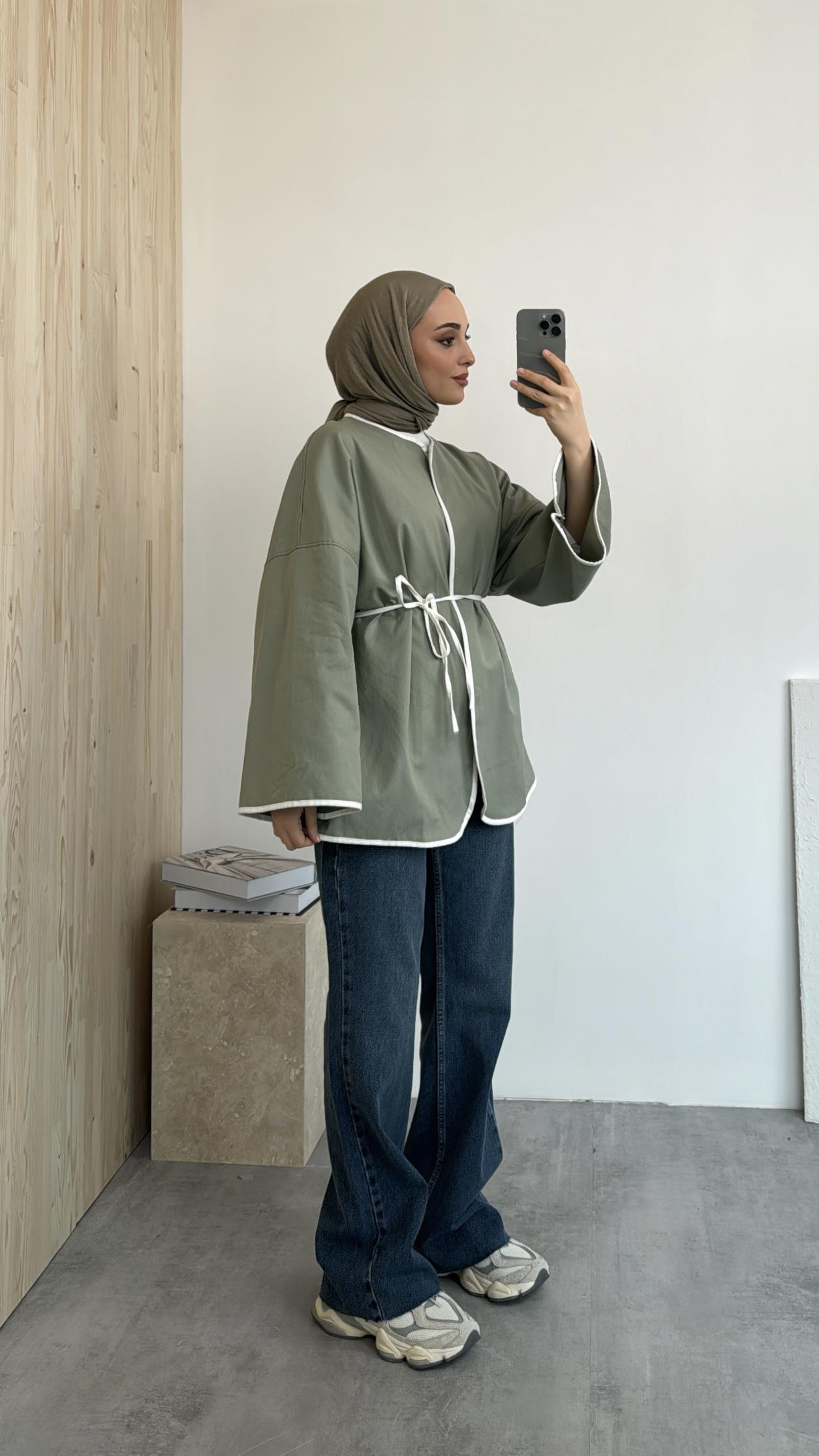 Seyyar Kemerli Kimono Çağla