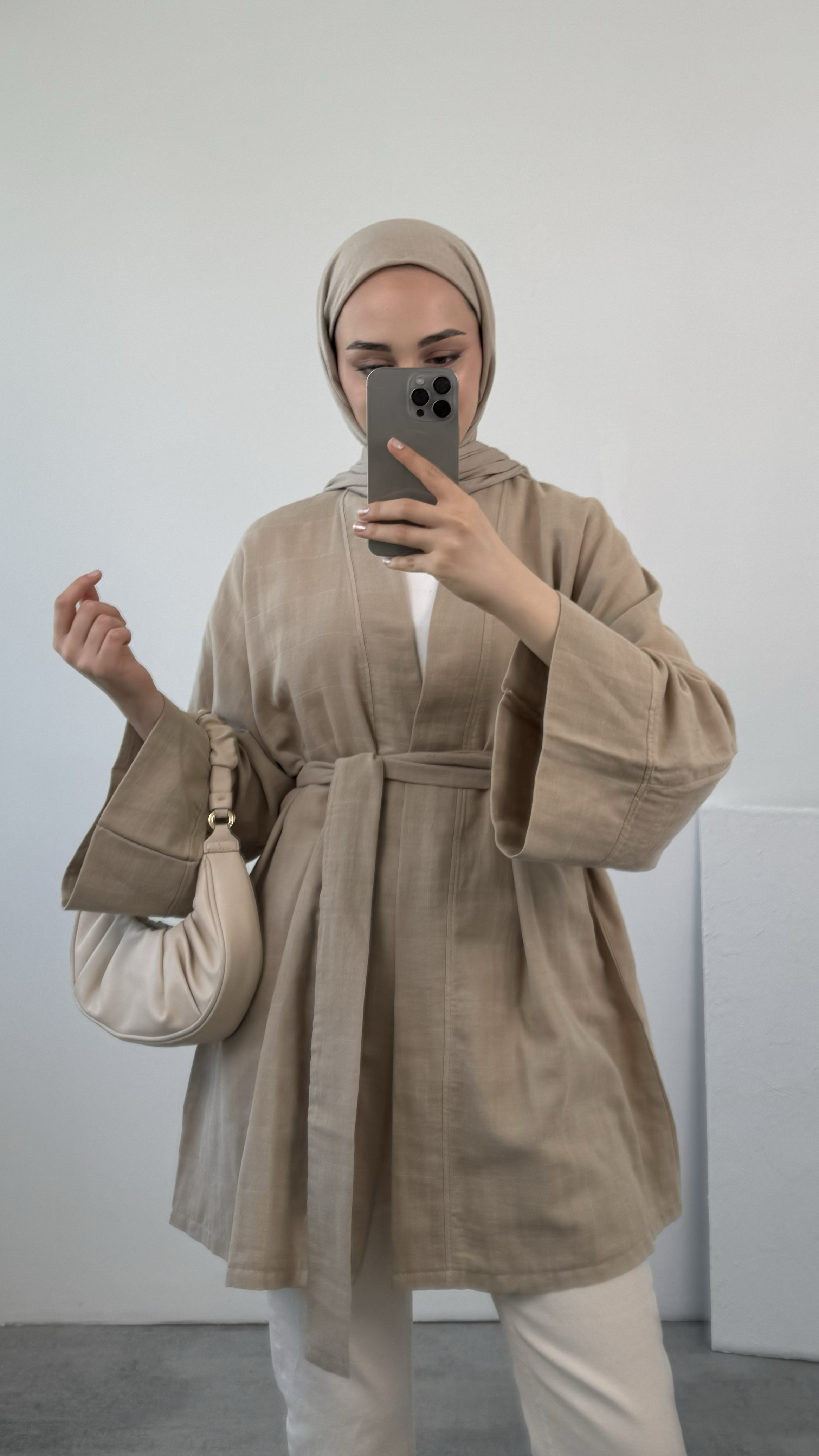 Vizon Bağlamalı Kimono 