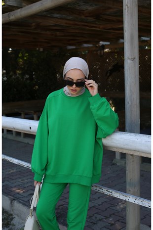 İkili Sweatshirt Takım Yeşil
