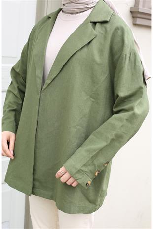Kruvaze Yazlık Ceket Yeşil