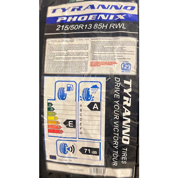 VİTOUR TYRANNO 215/50R13 85H PHOENIX RWL BEYAZ YAZILI OTO YAZ
