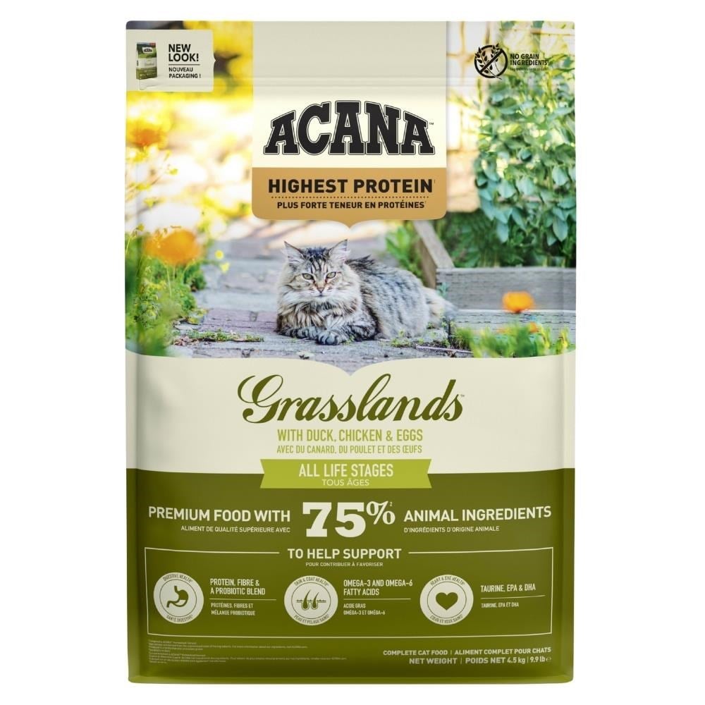 Acana Grasslands Tahılsız Yüksek Proteinli Ördekli ve Tavuklu Kedi Maması 4,5 kgAcana