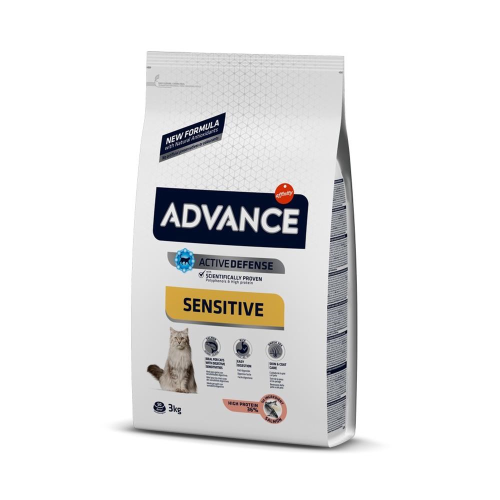 Advance Sensitive Somon Ve Pirinçli Hassas Yetişkin Kedi Maması 3 kgAdvance