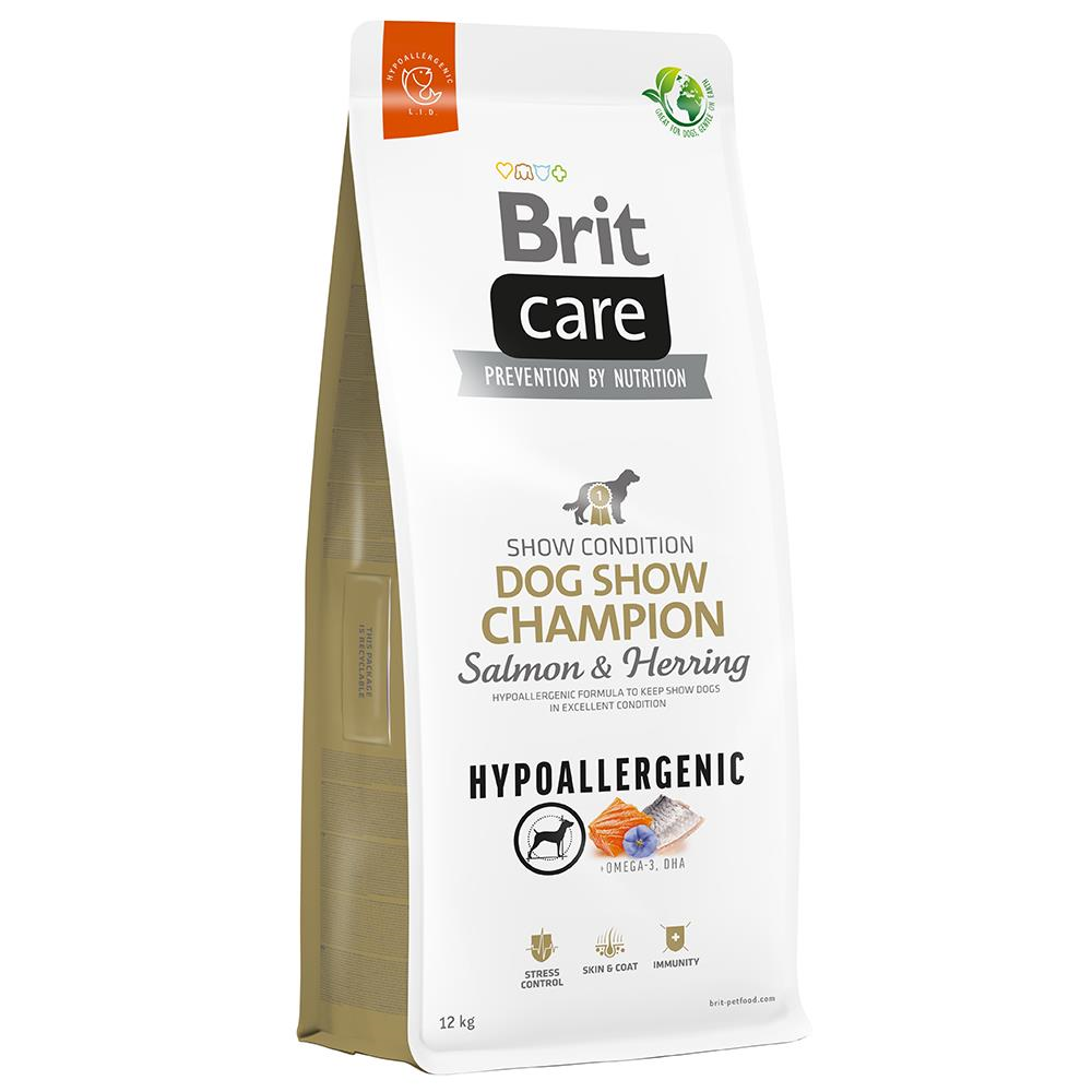 Brit Care Hypoallergenic Dog Show Champion Somonlu ve Ringa Balıklı Yetişkin Köpek Maması 12 kgBrit Care