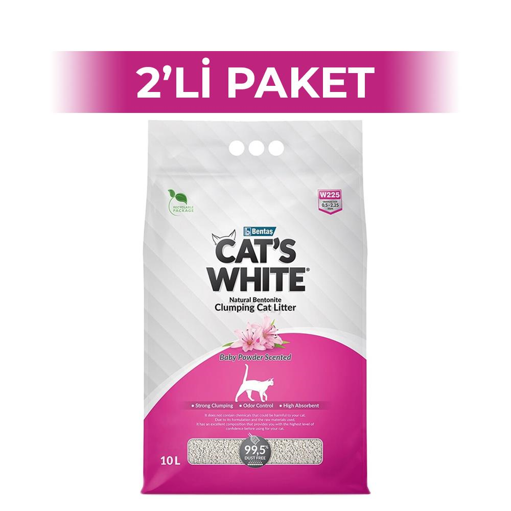 Cat's White Pudralı Kedi Kumu 10 lt 2 AdetCat's White