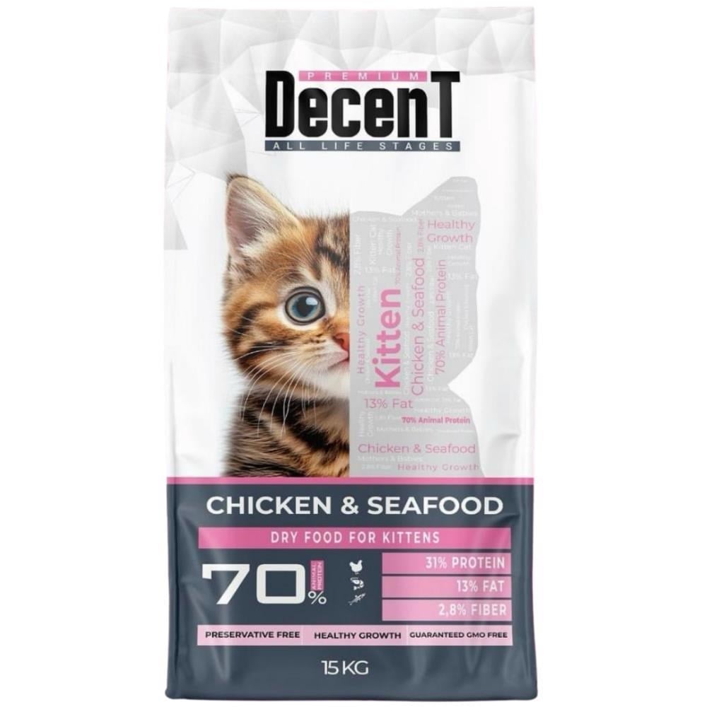 Decent Kitten Tavuklu ve Balıklı Yavru Kedi Maması 15 kgDecent