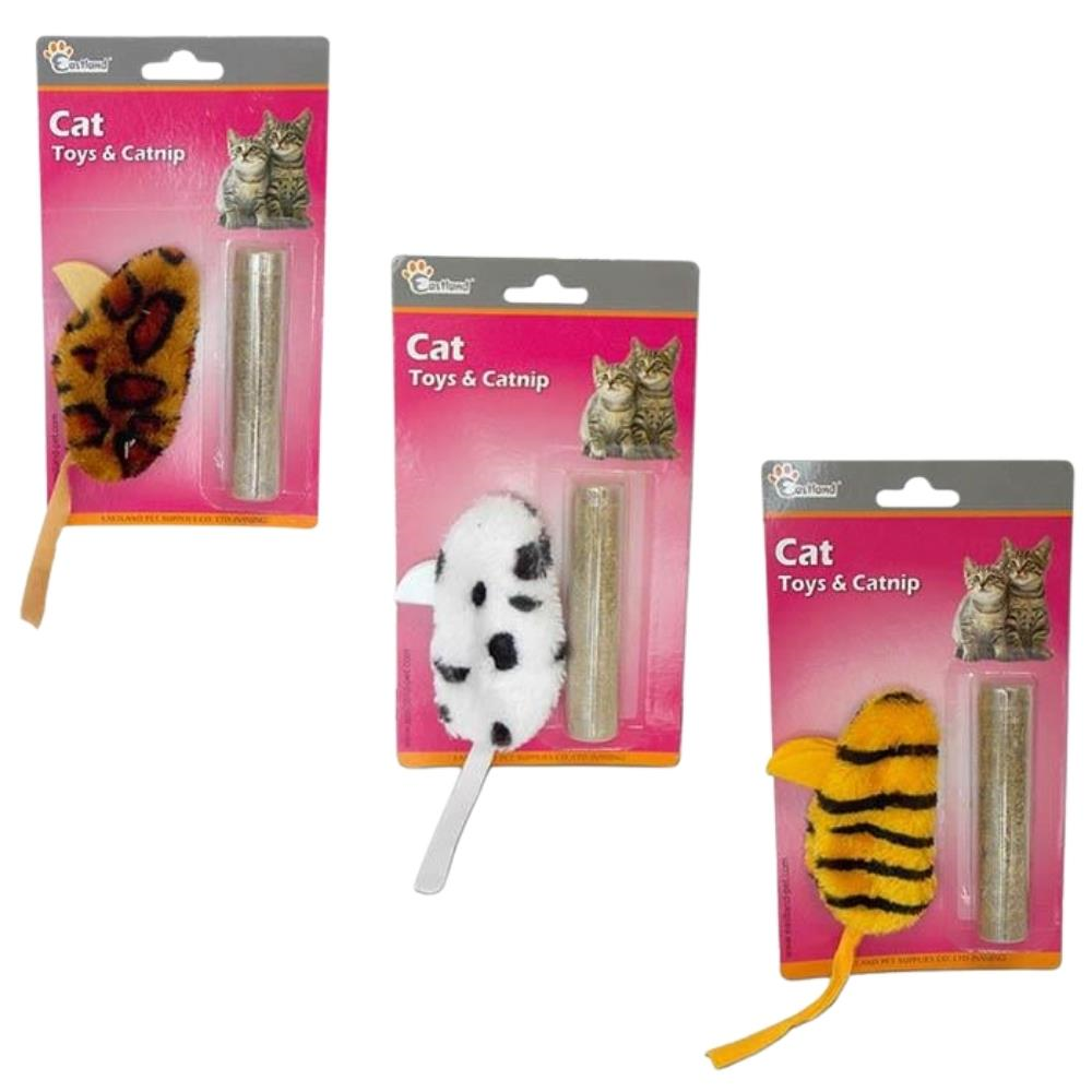 Eastland Kedi Otlu Peluş Fare Kedi Oyuncağı 10 cm Karışık 1 AdetEastland