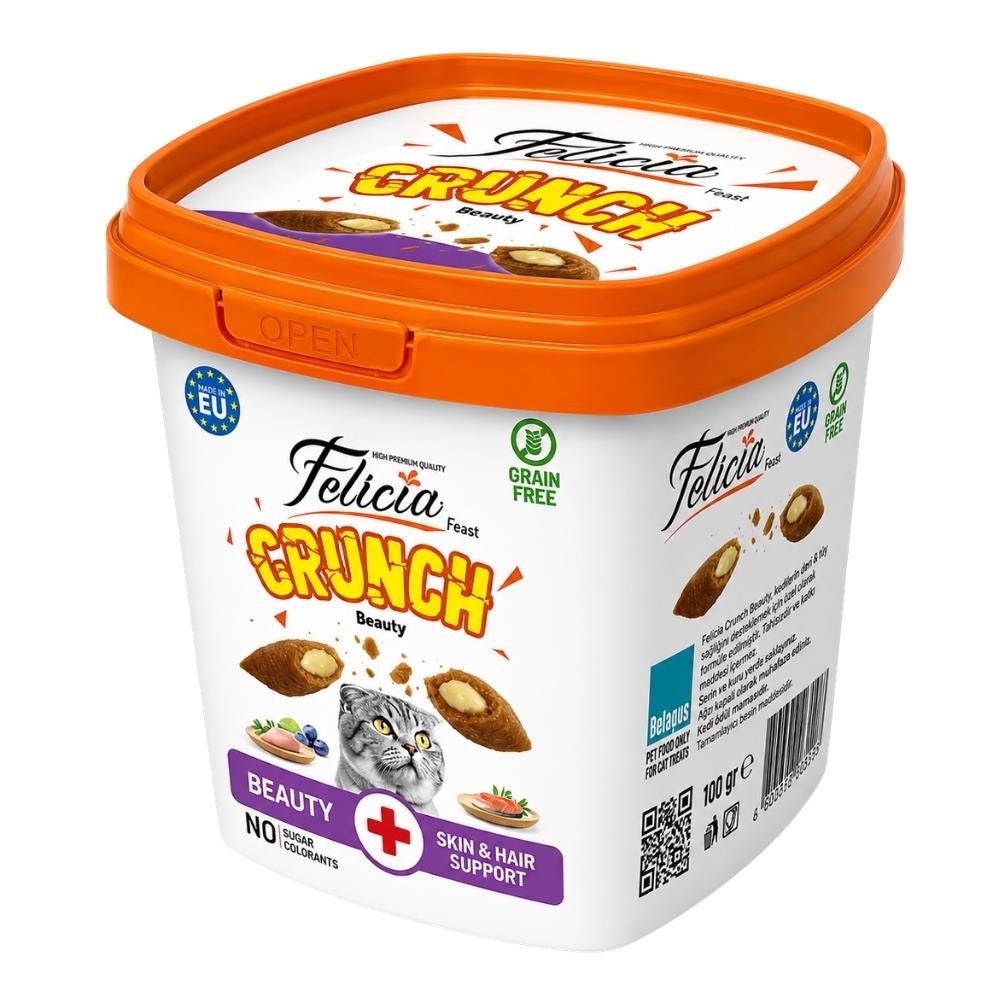 Felicia Beauty Crunch Tavuklu ve Somonlu Kedi Ödül Maması 100 grFelicia