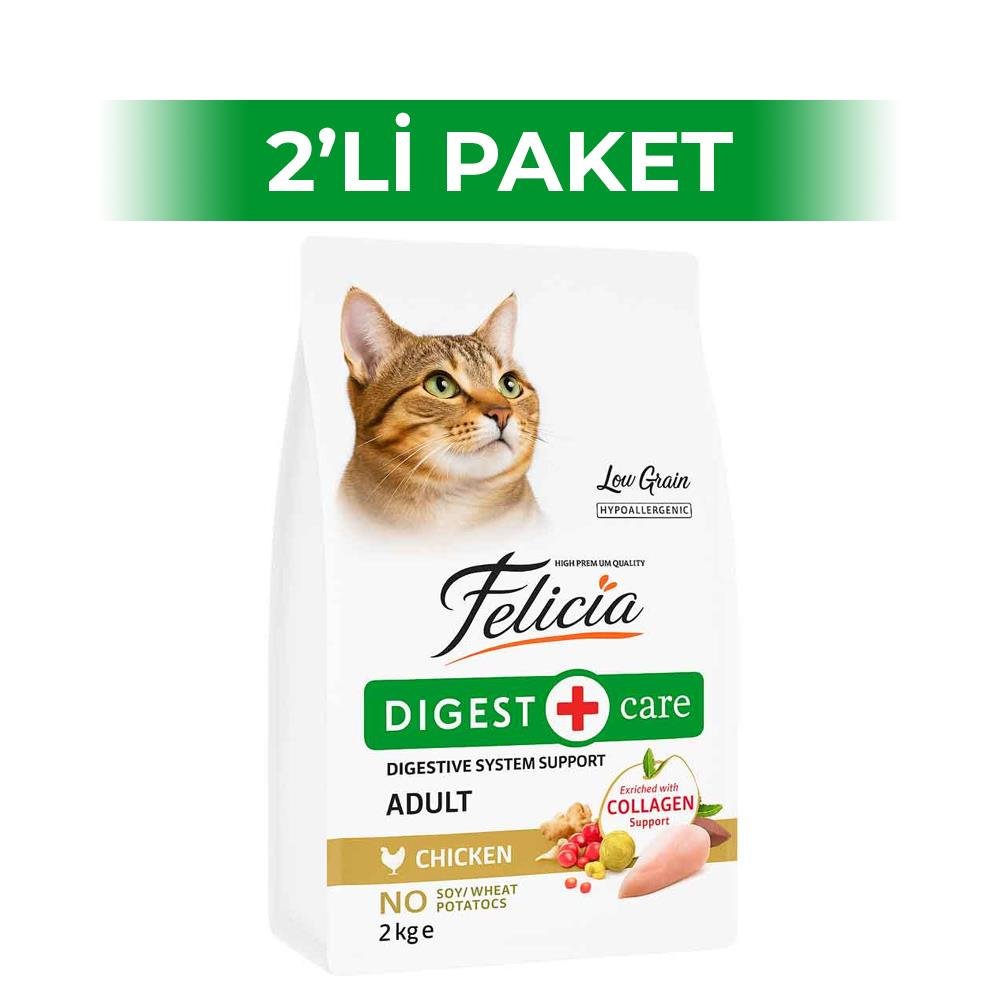 Felicia Tavuklu Yetişkin Kedi Maması 2 kg 2 AdetFelicia