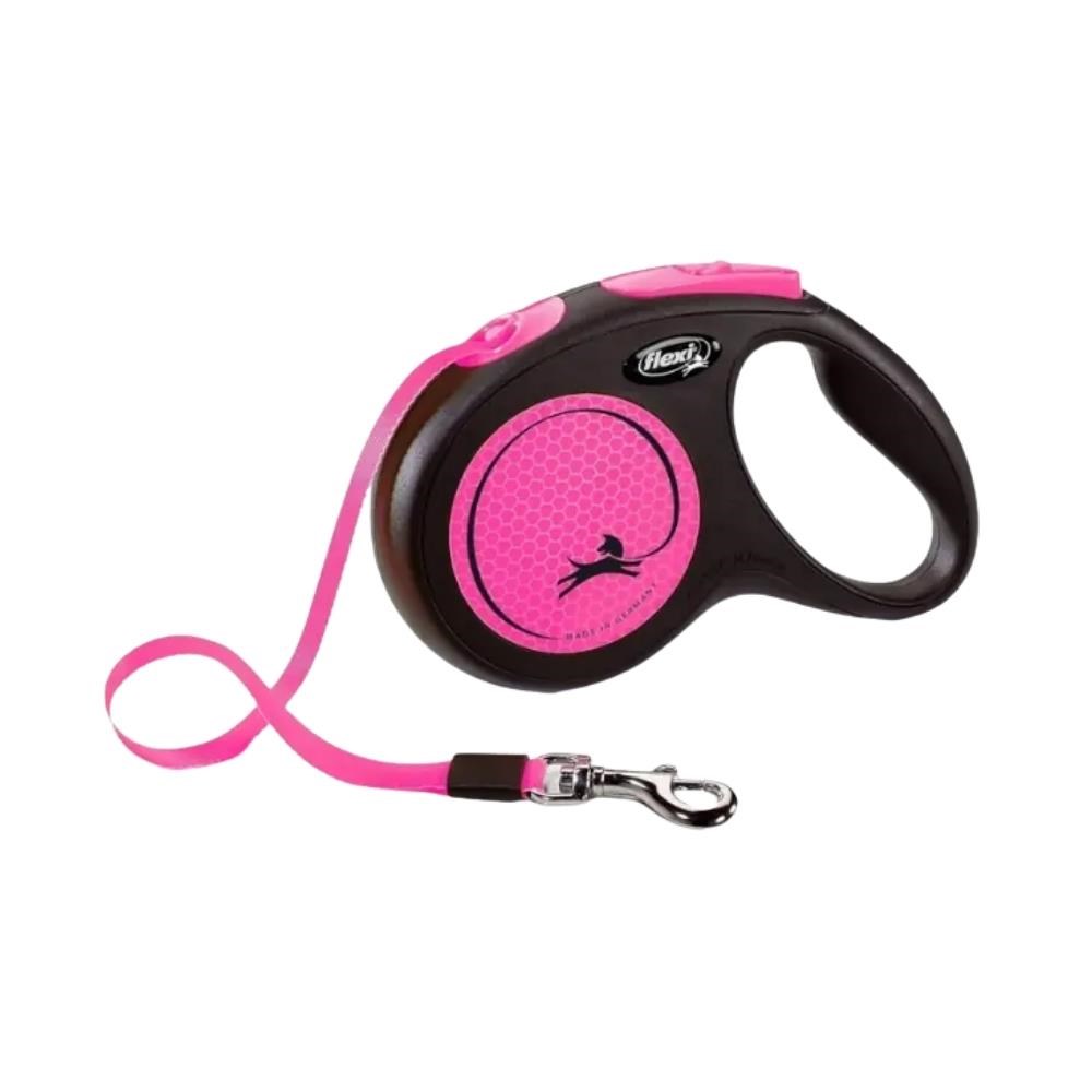 Flexi New Neon Otomatik Pembe Şerit Gezdirme Small 5 MetreFlexi