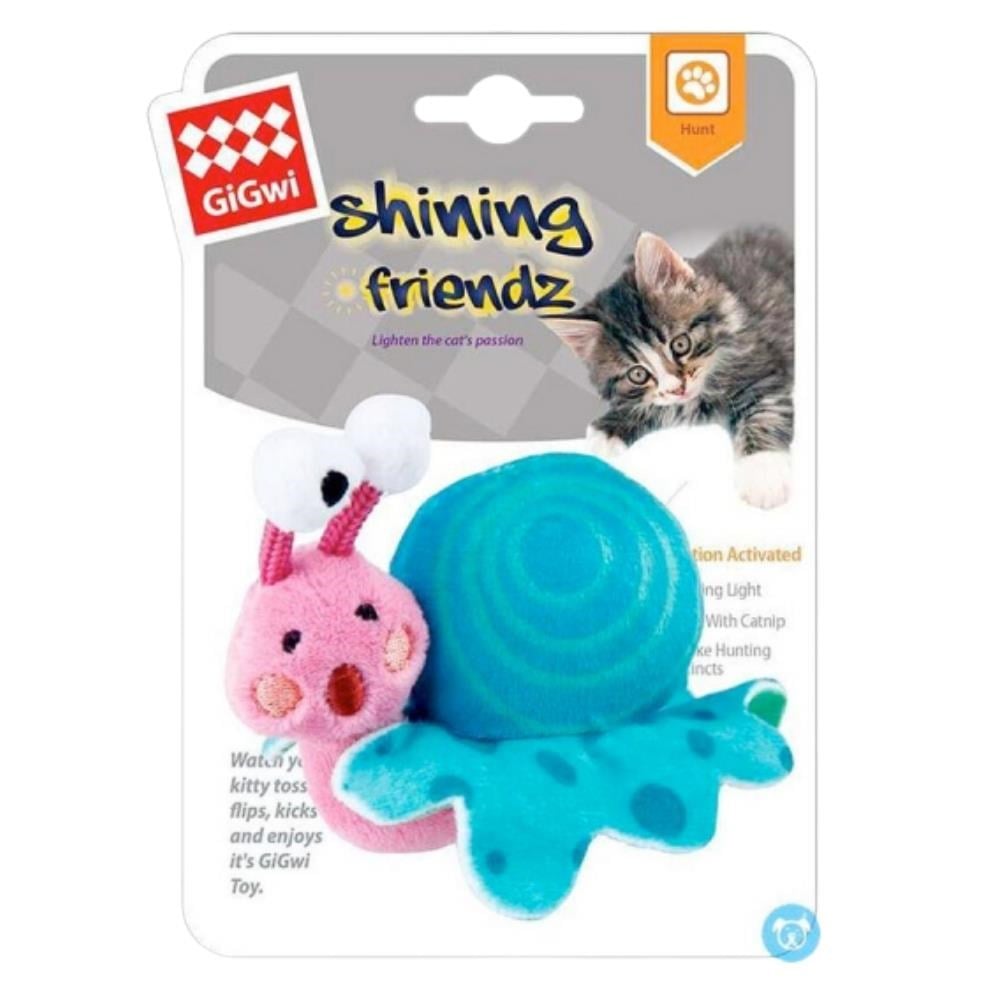 GiGwi Catnipli Işıklı Peluş Salyangoz Kedi Oyuncağı 12 cmGigwi