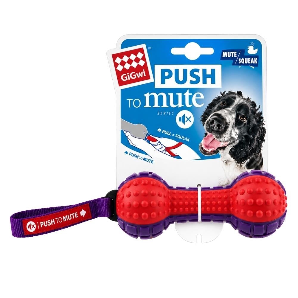 GiGwi Push To Mute Ses Kontrollü Dumbell Köpek Oyuncağı 18 cmGigwi