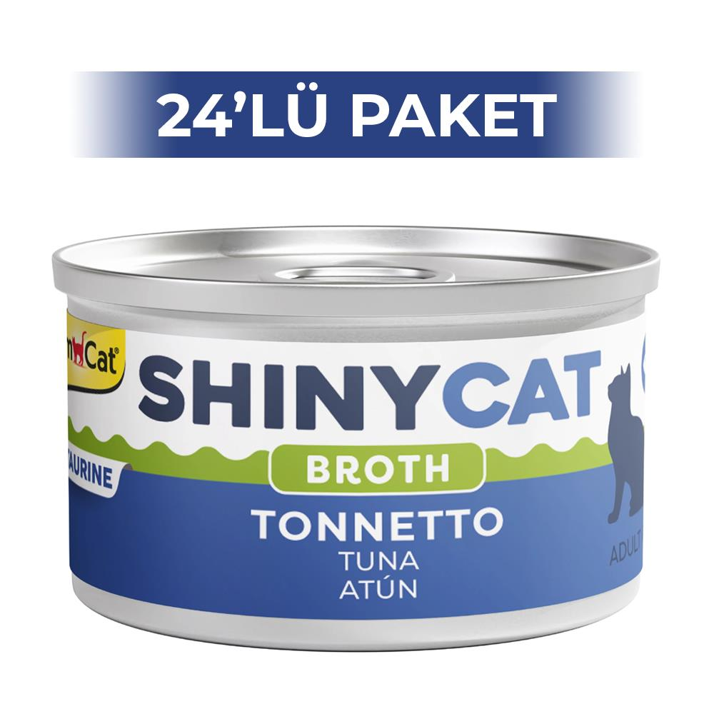 GimCat Shinycat Broth Sos İçinde Ton Balıklı Kedi Konservesi 70 gr 24 AdetGimcat