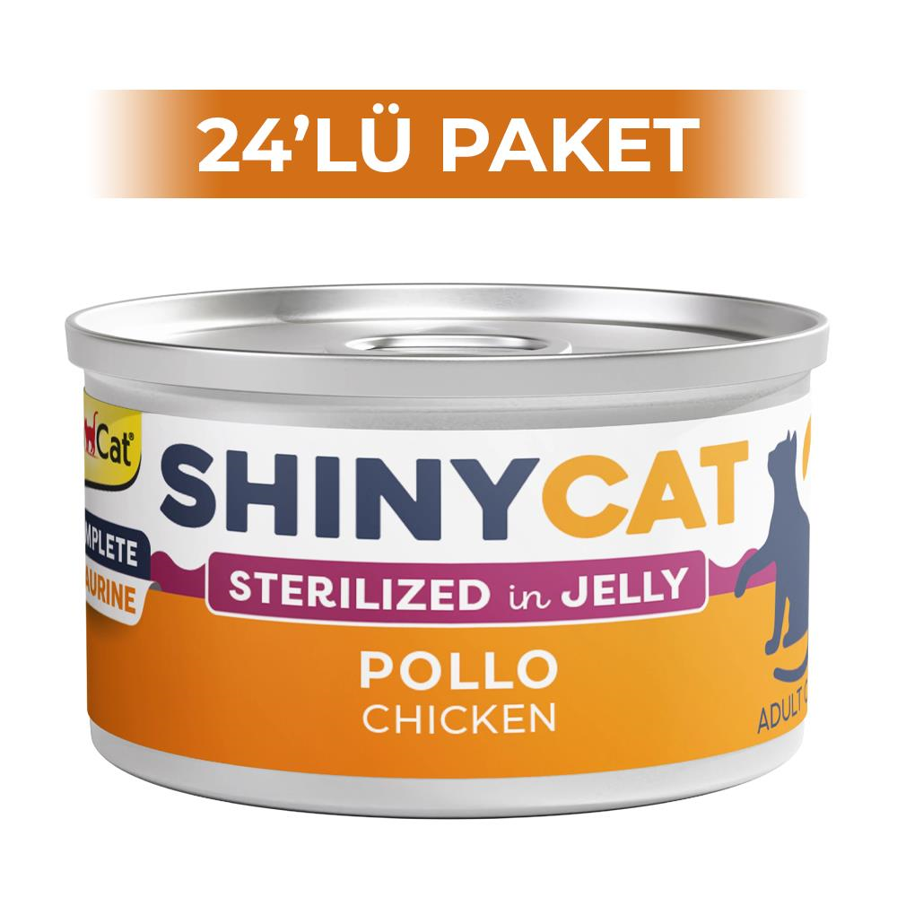 GimCat Shinycat Jöle İçinde Tavuklu Kısırlaştırılmış Kedi Konservesi 70 gr 24 AdetGimcat