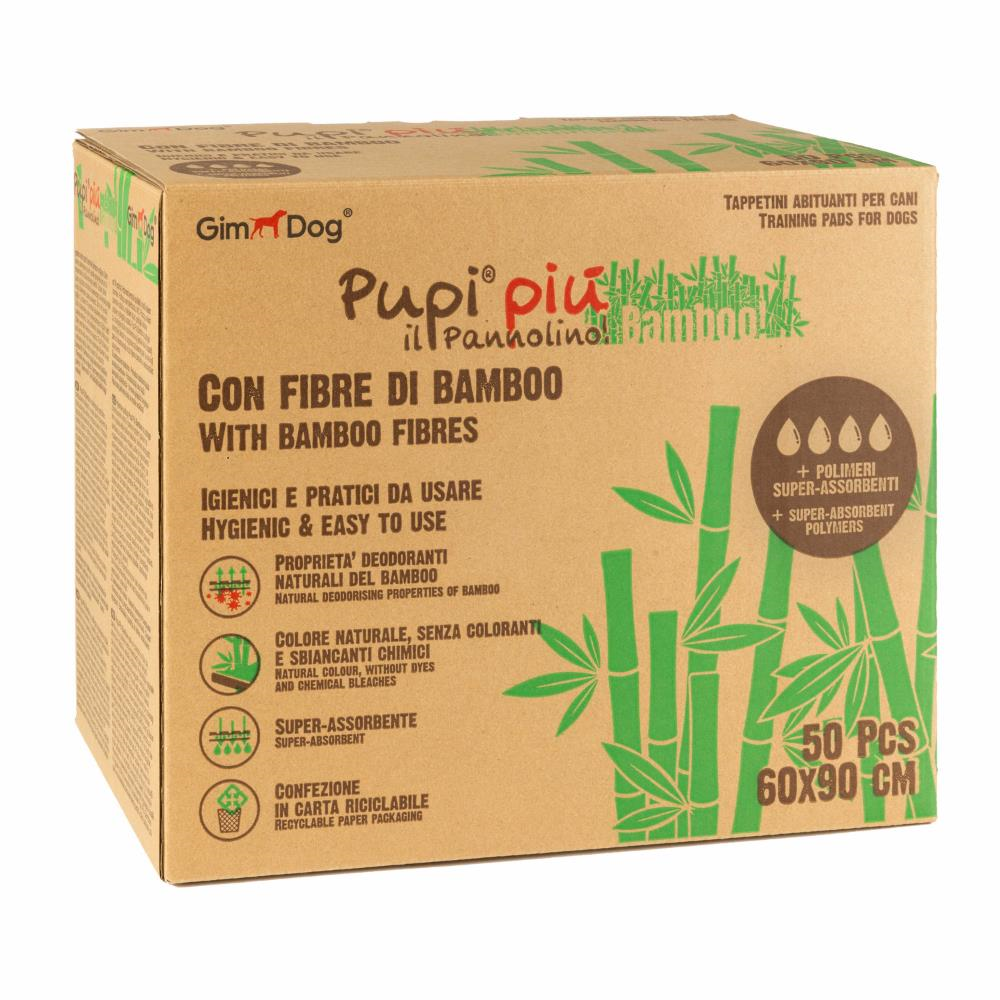 GimDog Pupi Piu Bamboo Evcil Hayvan Tuvalet Eğitim Pedi 60x90 cm 50'liGimdog