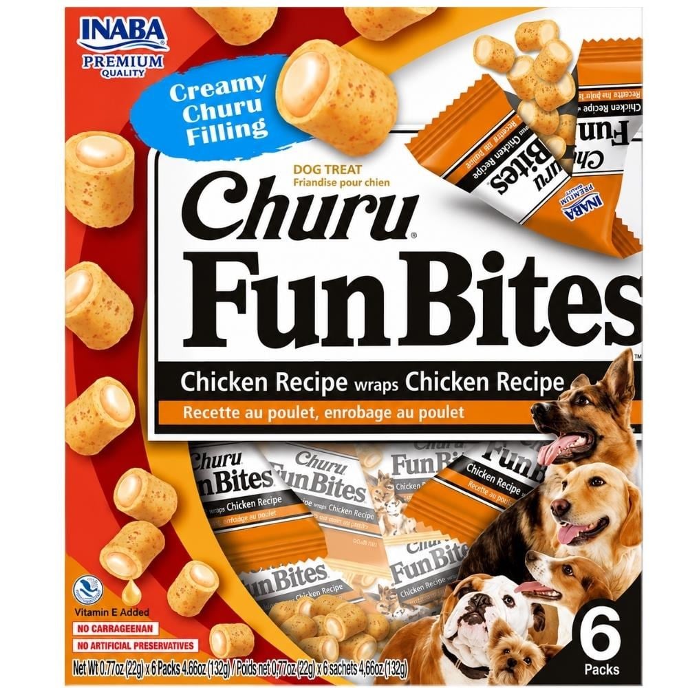 Inaba Churu Fun Bites Sticks Tavuk Sargılı Köpek Ödül Maması 22 gr 6'lıInaba