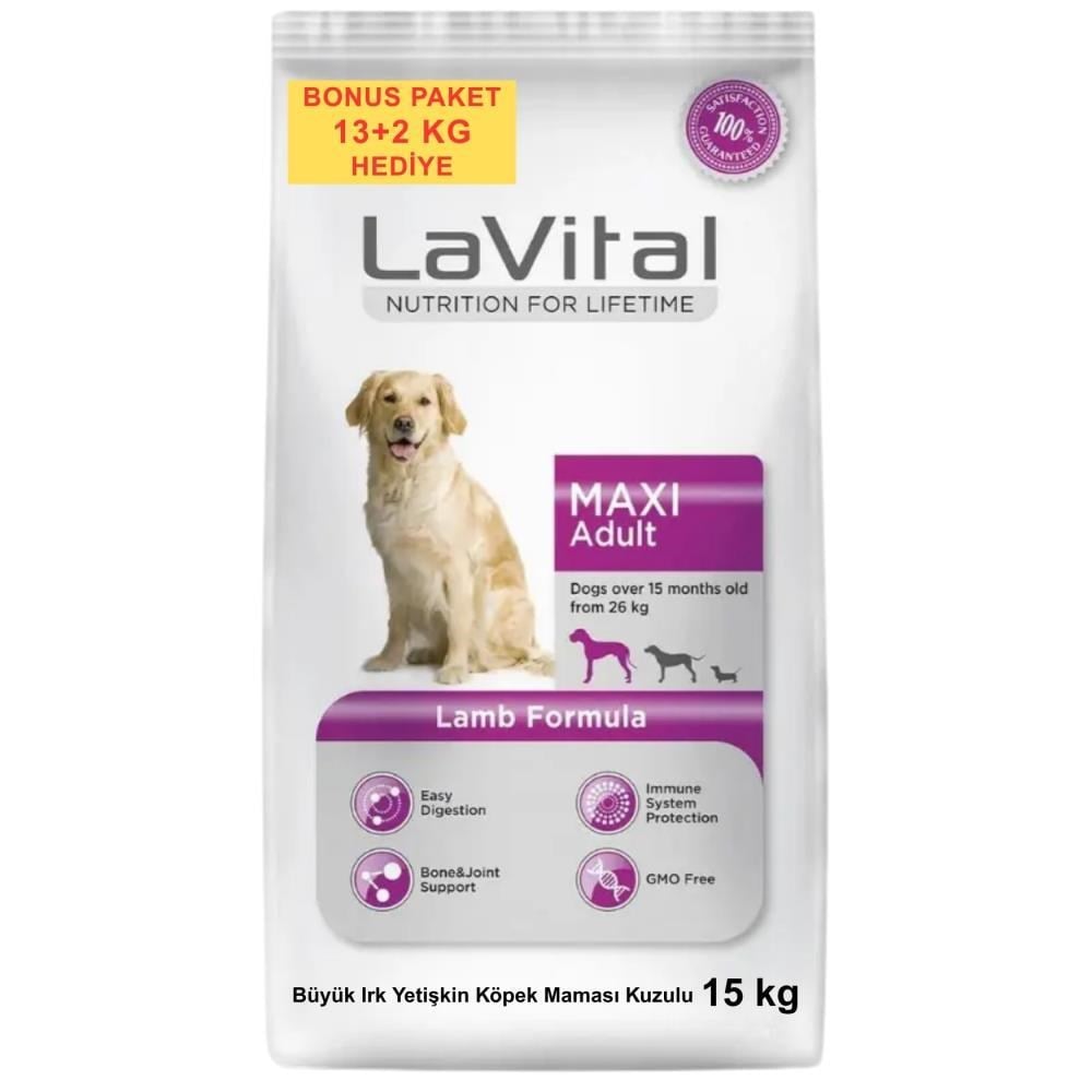 LaVital Büyük Irk Kuzulu Yetişkin Köpek Maması 13+2 kgLaVital