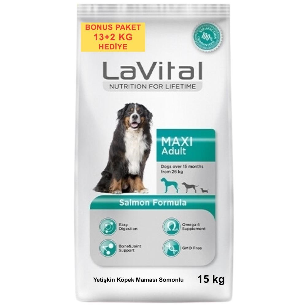 LaVital Büyük Irk Somonlu Yetişkin Köpek Maması 13+2 kgLaVital