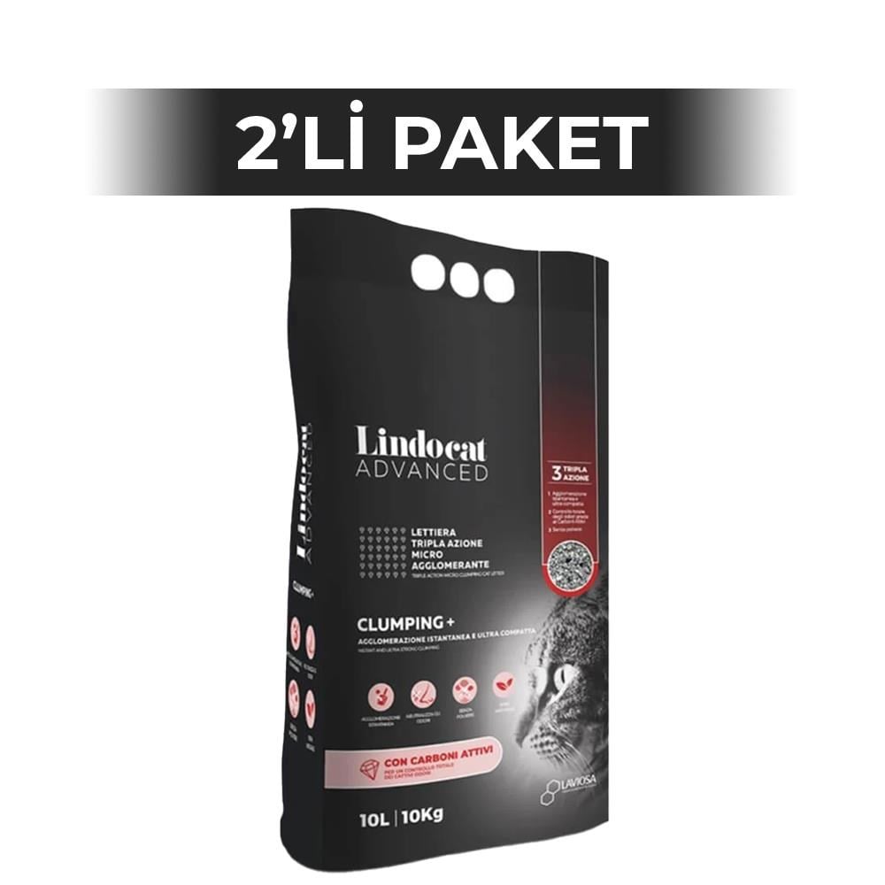 Lindo Cat Advanced Clumping+ Aktif Karbonlu Gri Kedi Kumu 10 lt 2 AdetLindo Cat