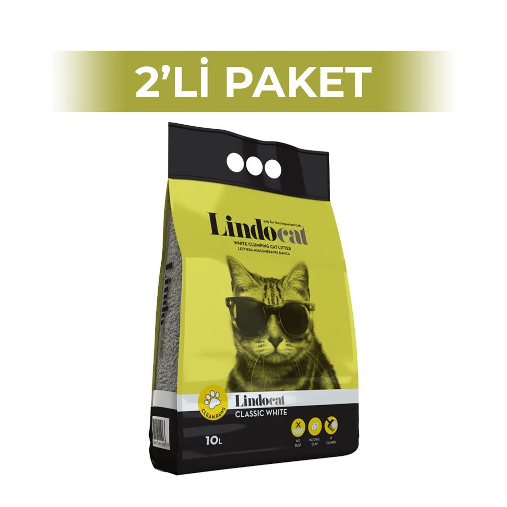 Lindo Cat Kokusuz Kalın Taneli Topaklanan Kedi Kumu 10 lt 2 AdetLindo Cat