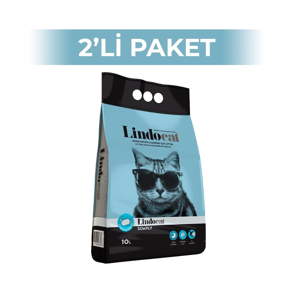 Lindo Cat Sabun Kokulu İnce Taneli Kedi Kumu 10 lt 2 AdetLindo Cat