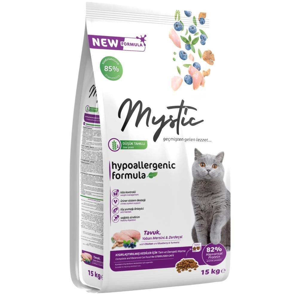 Mystic Tavuklu Kısırlaştırılmış Kedi Maması 15 kgMystic 
