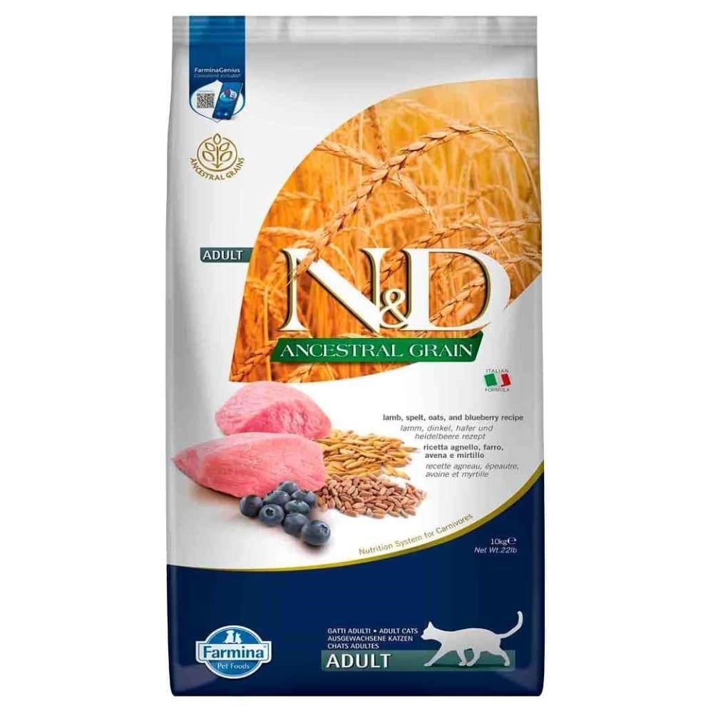 N&D Düşük Tahıllı Kuzu Yaban Mersinli Yetişkin Kedi Maması 10 kgND