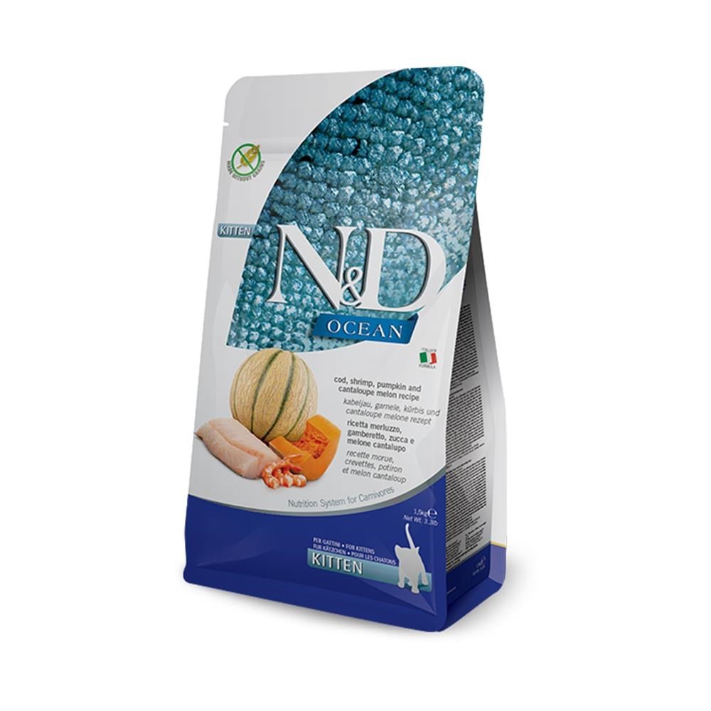N&D Ocean Morina Balkabağı Karides Kavun 1.5 kg Yavru Kedi MamasıND