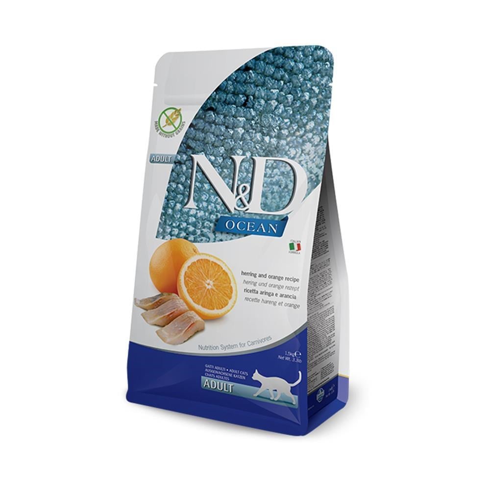 N&D Tahılsız Ringa Balıklı ve Portakallı Kedi Maması 10 kgND