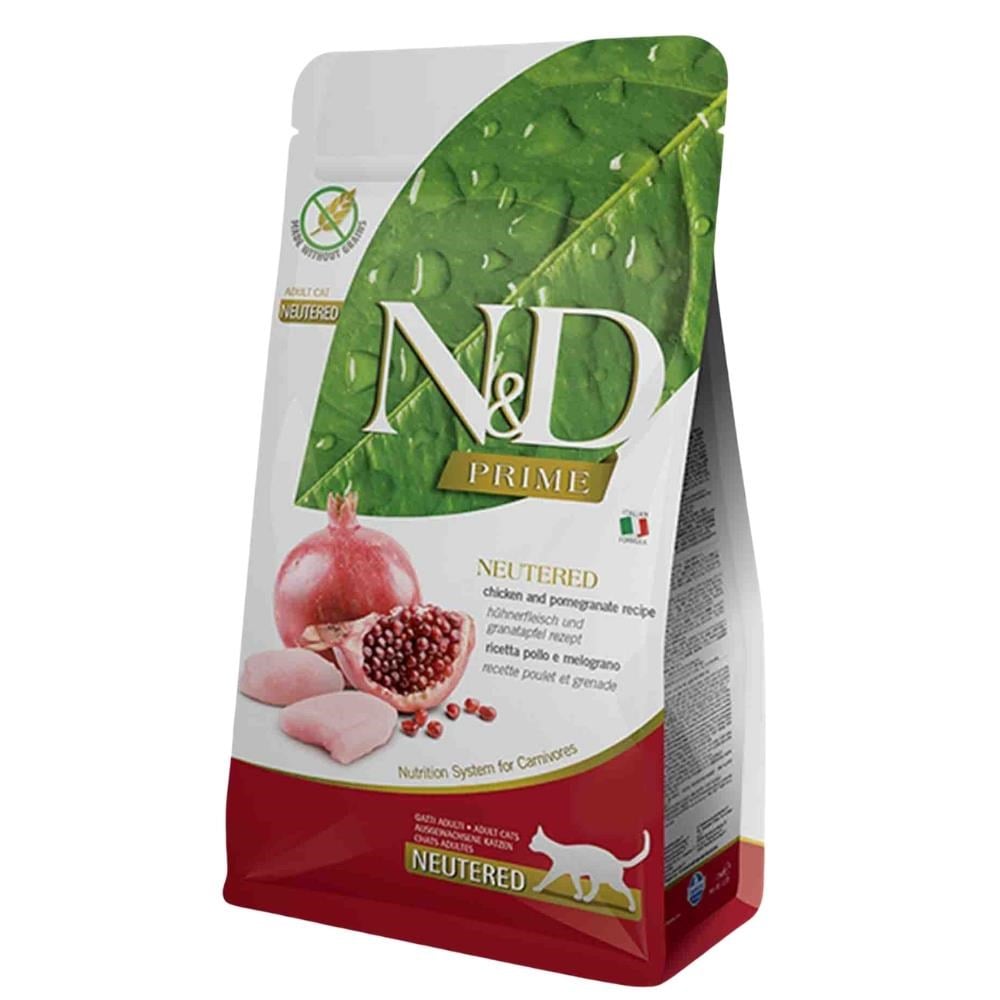 N&D Tahılsız Tavuklu ve Narlı Kısırlaştırılmış Kedi Maması 10 kgND