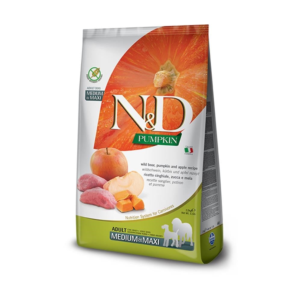 N&D Yaban Domuzlu ve Balkabaklı Orta ve Büyük Irk Köpek Maması 12 kgND
