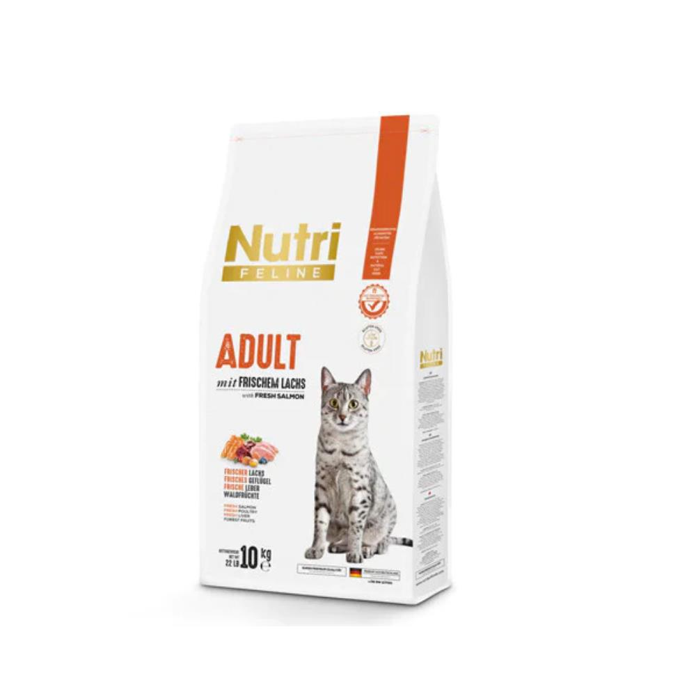 Nutri Feline Glutensiz Somonlu Düşük Tahıllı Yetişkin Kedi Maması 10 kgNutri Feline