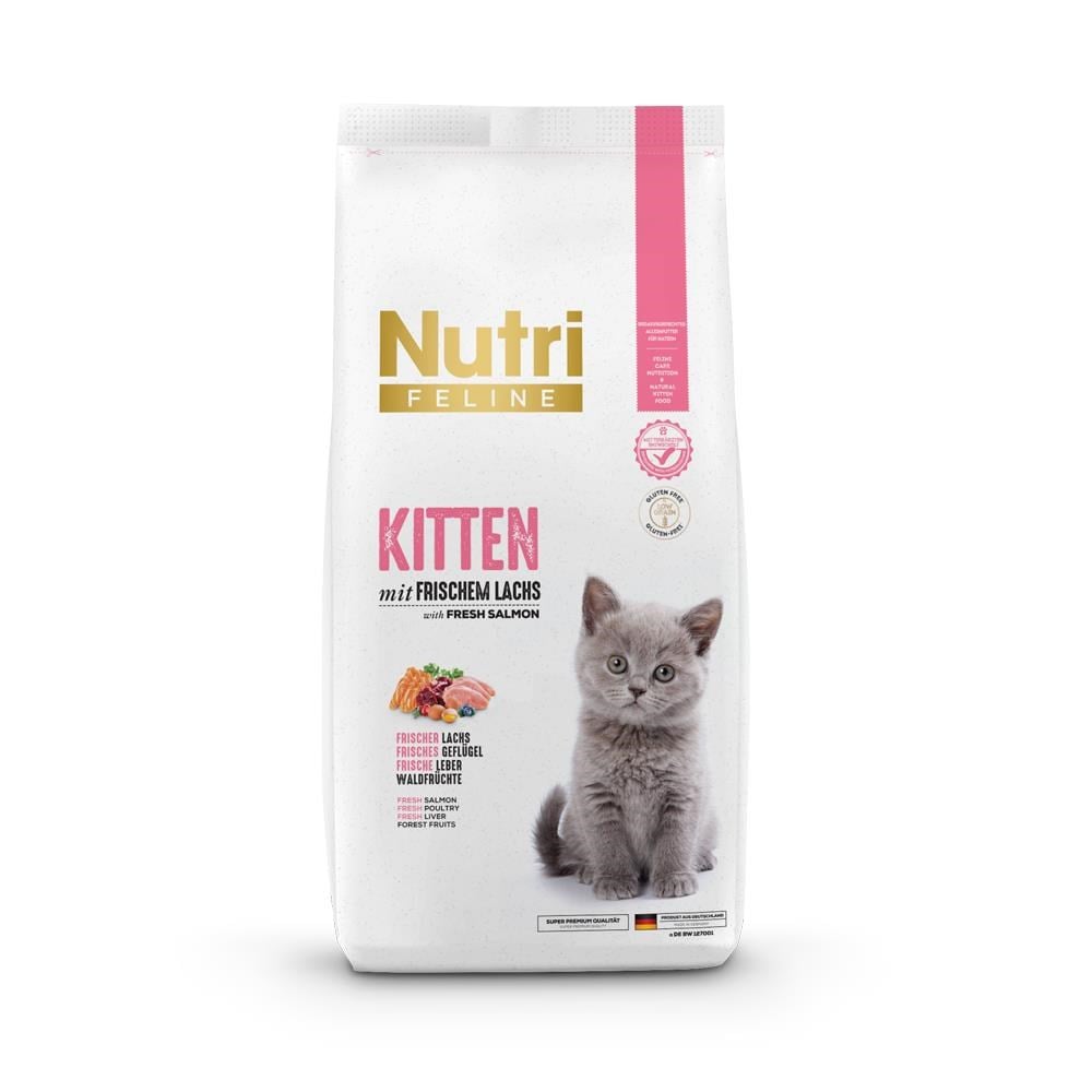 Nutri Feline Glutensiz Somonlu Düşük Tahıllı Yavru Kedi Maması 10 kgNutri Feline