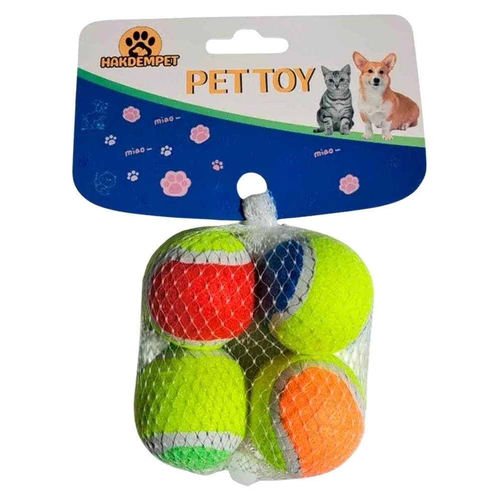 Pet Prety Renkli Küçük Tenis Topu Köpek Oyuncağı 4'lüPet Pretty