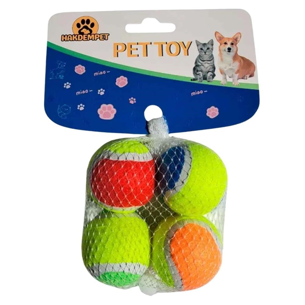 Pet Prety Renkli Küçük Tenis Topu Köpek Oyuncağı 4'lüPet Pretty