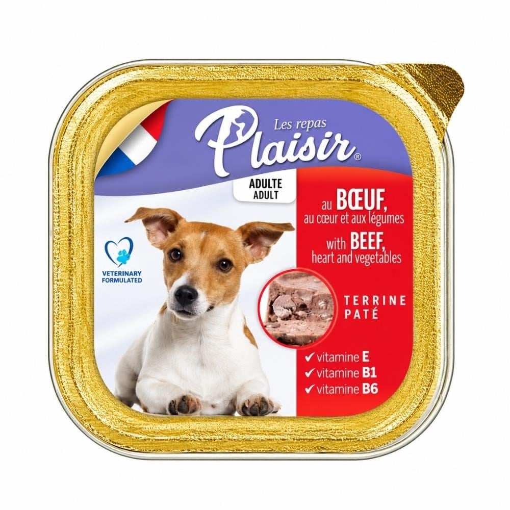 Plaisir Biftekli ve Sebzeli Yetişkin Köpek Ezme Konservesi 150 grPlaisir