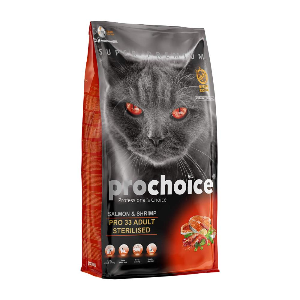ProChoice Pro 33 Sterilised Somonlu Karidesli Kedi Maması 15 kgProchoice
