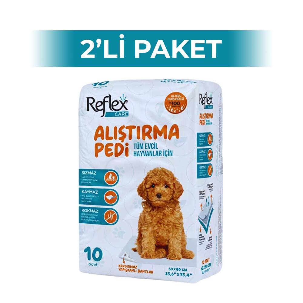 Reflex Care Kaydırmaz Evcil Hayvan Tuvalet Eğitim Pedi 60x90 cm 10'lu 2 AdetReflex