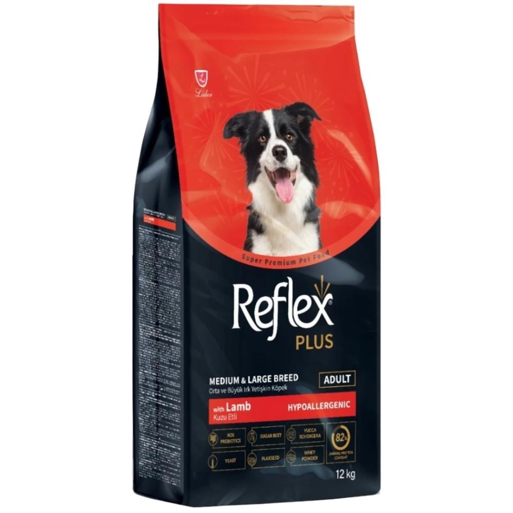 Reflex Plus Kuzu Etli Orta ve Büyük Irk Yetişkin Köpek Maması 12 kgReflex Plus