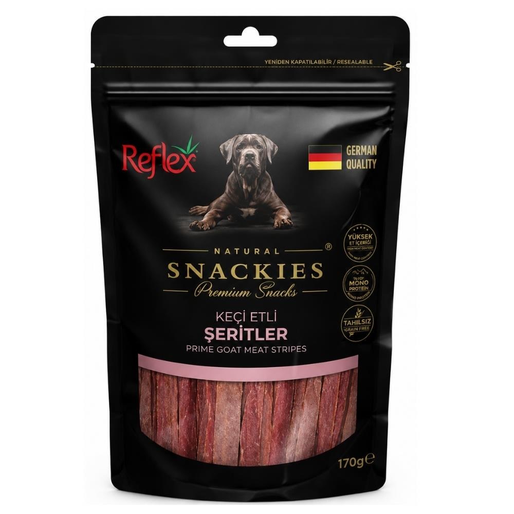 Reflex Snackies Natural Keçi Etli Şerit Tahılsız Köpek Ödül Maması 170 grReflex