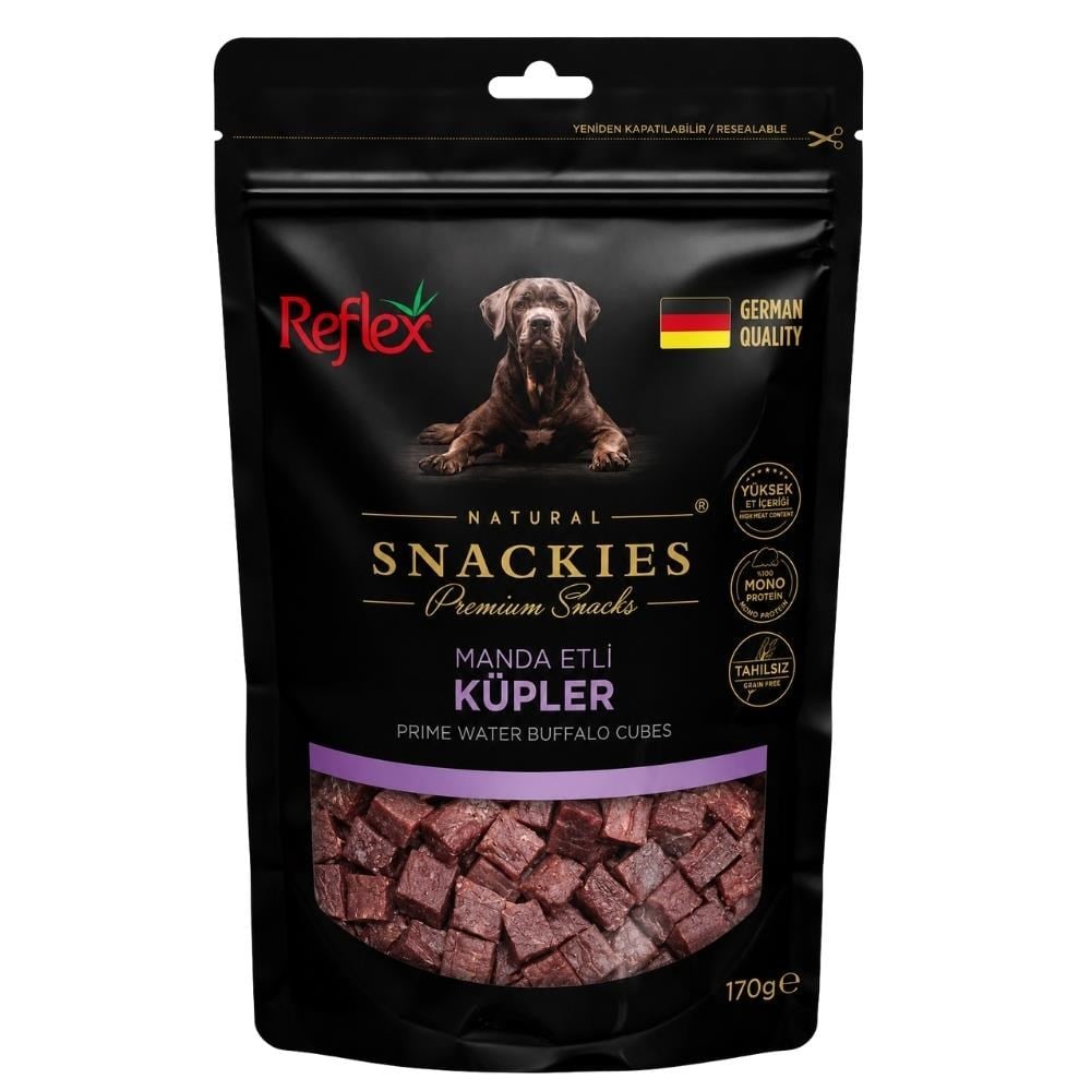 Reflex Snackies Natural Manda Etli Küp Tahılsız Köpek Ödül Maması 170 grReflex