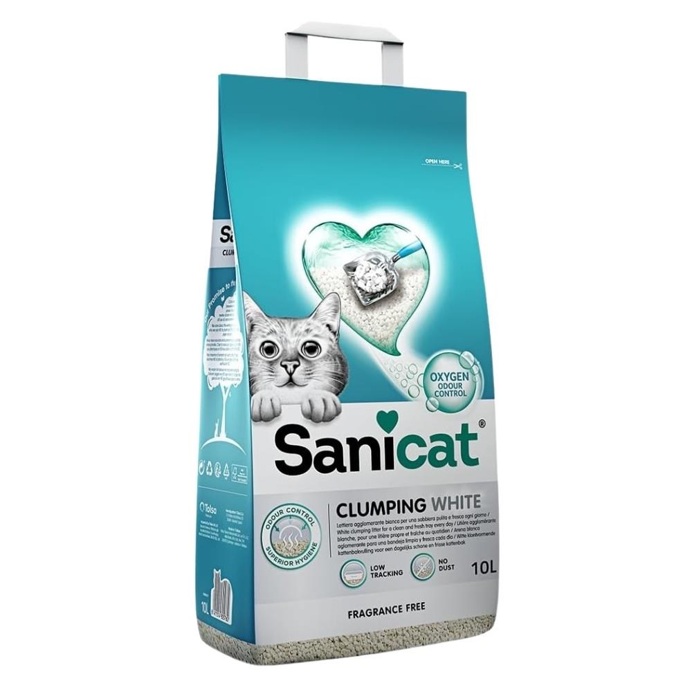 Sanicat Clumping White Kokusuz Bentonit Topaklanan Kedi Kumu 10 ltSanicat