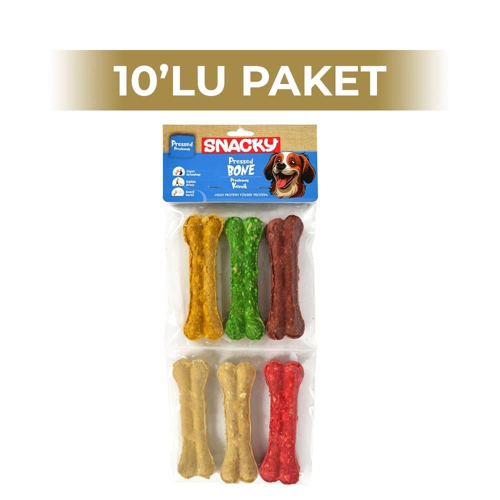 Snacky Munchy Köpek Press Kemik 11,5 cm 6'lı 10 PaketSnacky