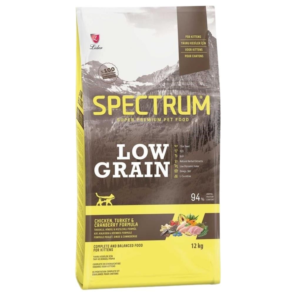 Spectrum Tavuklu Hindili ve Kızılcıklı Yavru Kedi Maması 12 kgSpectrum
