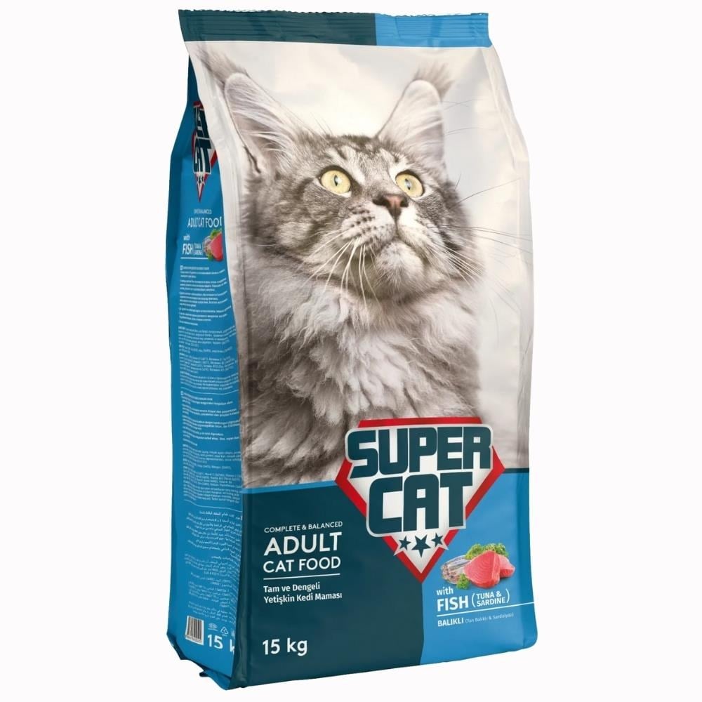 Super Cat Balıklı Yetişkin Kedi Maması 15 kgSuper Cat