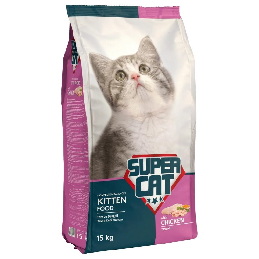 Super Cat Tavuklu Yavru Kedi Maması 15 kgSuper Cat
