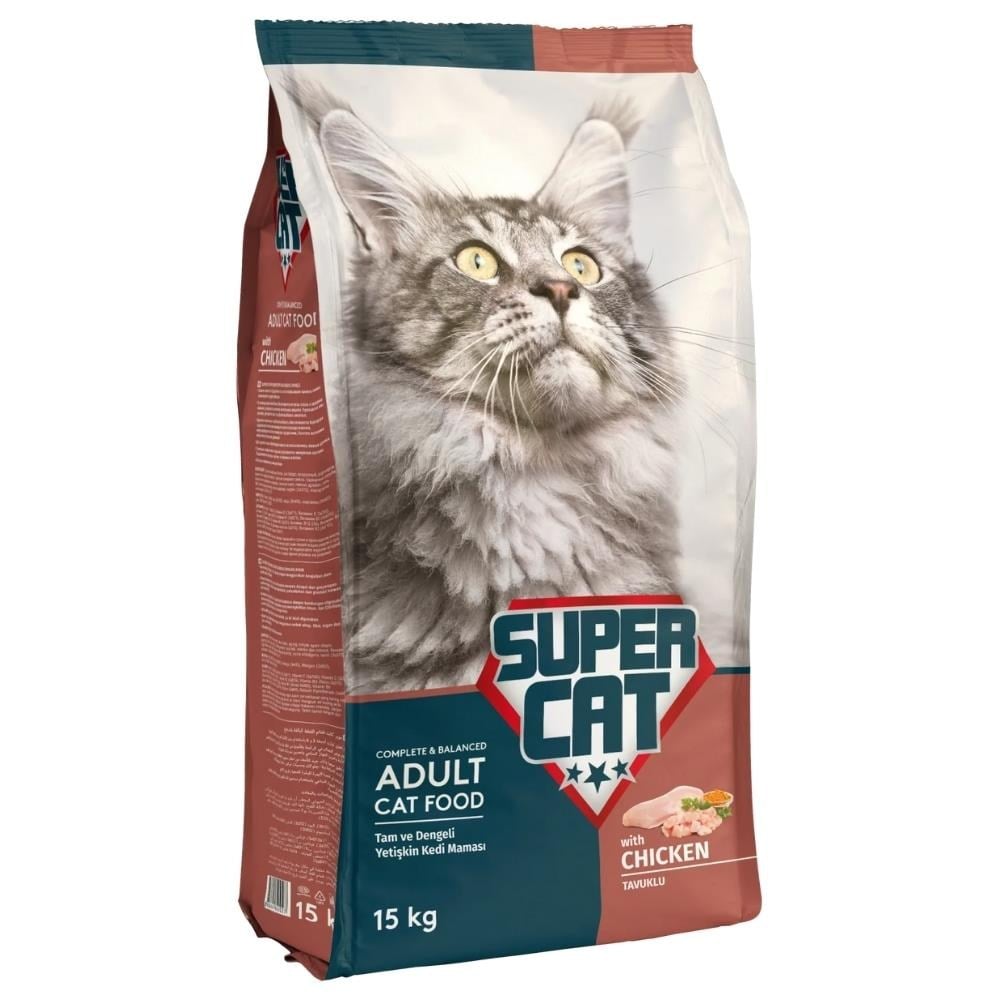 Super Cat Tavuklu Yetişkin Kedi Maması 15 kgSuper Cat
